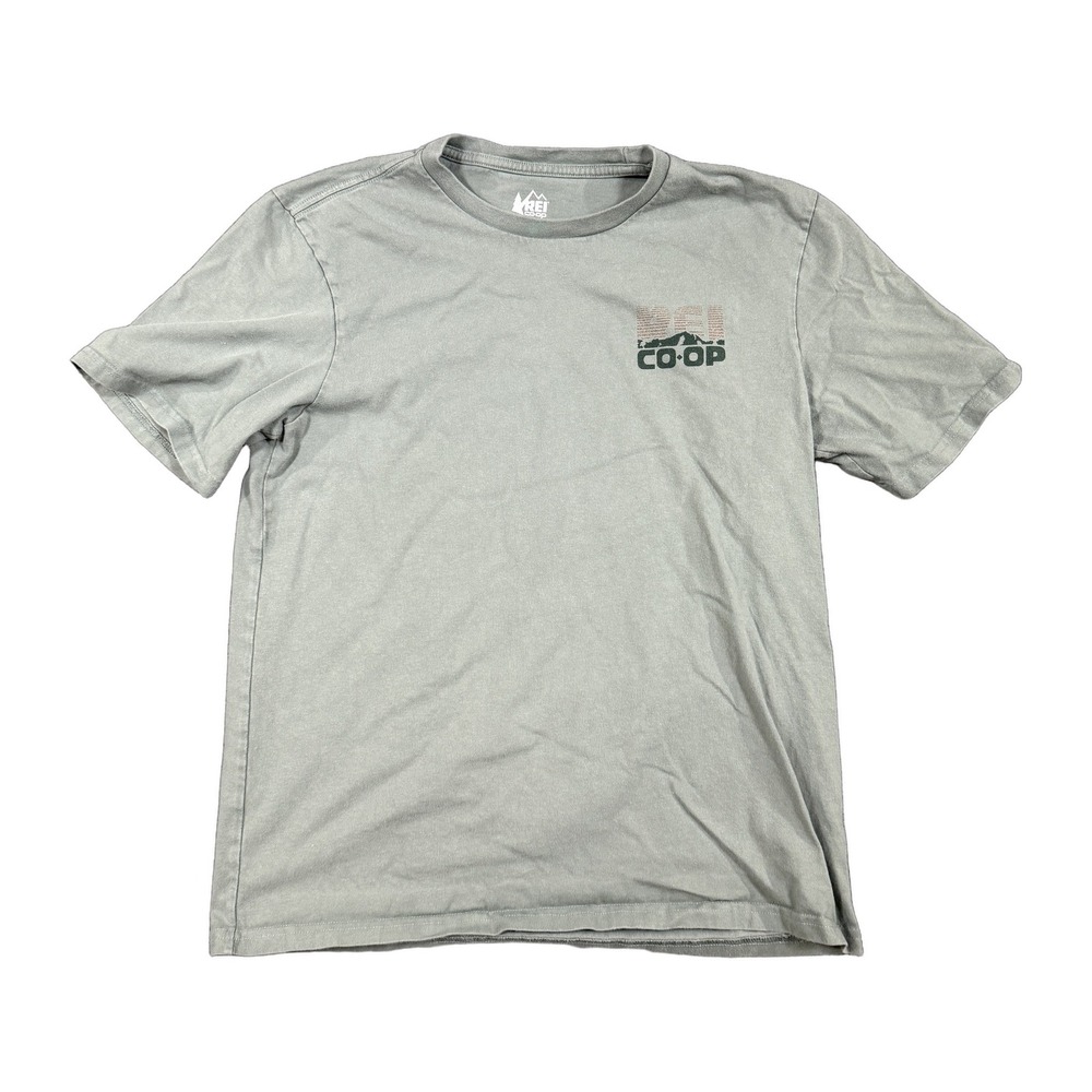 REI Co-op Unisex Small Sage Green Organic Cotton Graphic Mountain T-Shirt